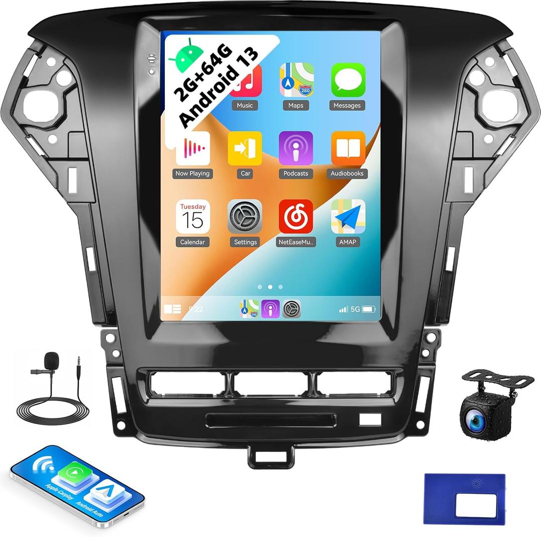 2G+64G Car Radio for Ford Fusion Mondeo 2011 2012 2013 with Wireless Carplay Android Auto,9.7" HD Touch Screen Android 13 Fusion Mondeo Car Stereo with GPS WiFi,Bluetooth,FM/RDS+Backup Camera 2G+64G Car Radio for Ford Fusion Mondeo 2011 2012 2013 with Wireless Carplay Android Auto,9.7" HD Touch Screen Android 13 Fusion Mondeo Car Stereo with GPS WiFi,Bluetooth,FM/RDS+Backup Camera