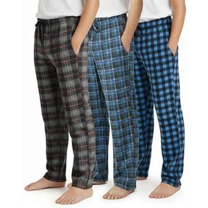 Real Essentials  Pack: Boys' Fleece Pajama Pants Soft PJ Bottoms for Kids Youth Teens Sleepwear (Ages 8-10)