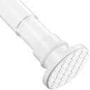 XIQIYY Shower Curtain Rod 28-48 inch Heavy Duty Tension Curtain Rod No Drilling Adjustable Tension Rod Spring Shower Rod for Bathroom Closet,Stainless Steel,White