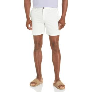 Club Monaco Men's Baxter Texture 6.75" Shorts (Large, Creme/Creme)