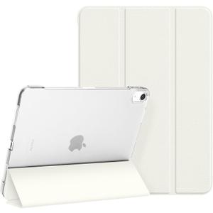 for iPad (A16) 11th Generation 11 Inch 2025, iPad 10th Generation 10.9 inch 2022 Case, Hard PC Translucent Frosted Back Shell Case with Auto Wake/Sleep, Smart Trifold Stand Cover, White