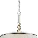 DANSEER Modern 3-Light Kitchen Chandeliers Brushed Nickel Drum Shade Gauze Etamine Hanging Pendant Light