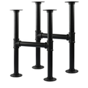 MUZIK 16 Inch Coffee Table Legs, 2 Pcs Industrial Metal Table Legs, Grey Steel Metal Pipes Vintage Furniture Legs