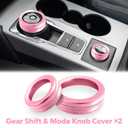 Polodunn for Ford Bronco Sport Accessories 2021-2024 (No fits Bronco), 11pcs Aluminum Alloy Knob Cover Trim Kit - A/C, Vol Tune, Air Vents, Headlight, Gear Shift & Mode Switch (Pink)