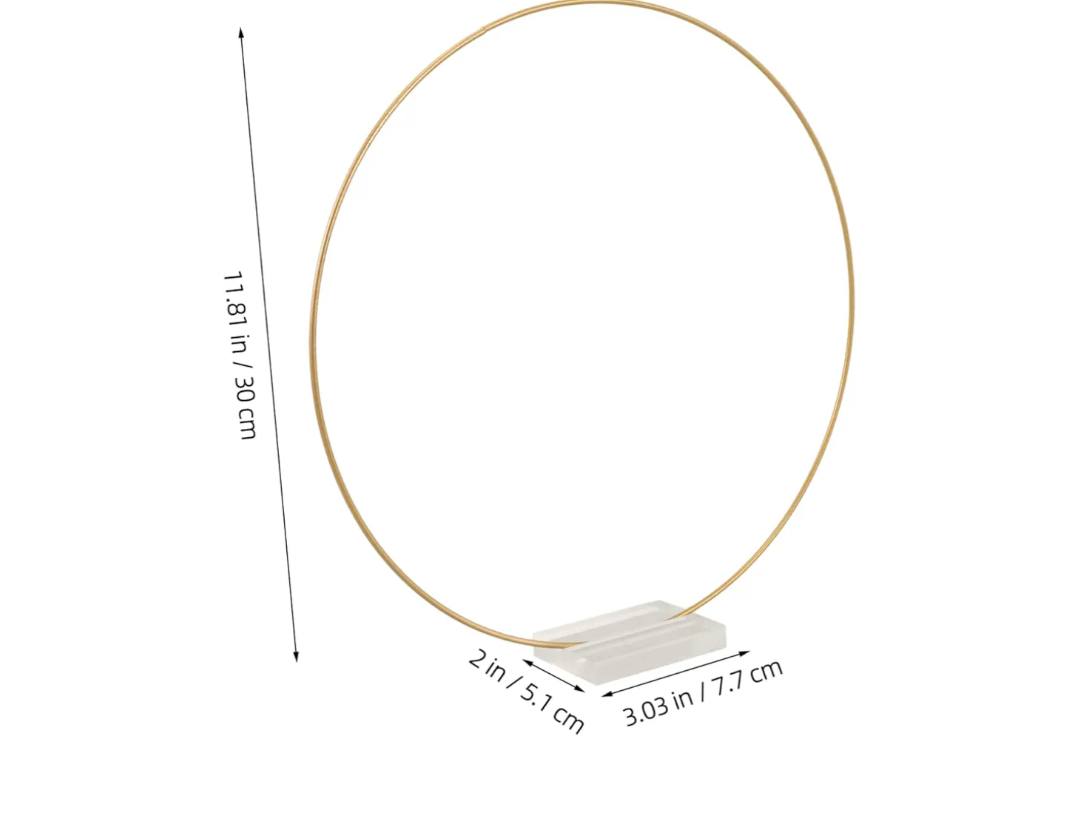 10Pcs Metal Floral Hoop Centerpiece with Acrylic Base Gold Wreath Rings for DIY Wedding Decor and Party Table Enhancements Metal Hoops for Crafts and Centerpieces