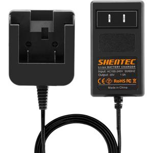 Shentec 20V Lithium Charger Compatible with Dewalt DCB205 DCB206 DCB207 DCB204 DCB203 DCB201 DCB200 DCB180 DCB181 DCB182 DCB183 DCB184 DCB205-2 Slide-in Style Battery (Not for Ni-MH/Ni-CdBattery)