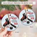 2 x Hockey Christmas Ornaments 2025 - Ice Hockey Gifts for Players, Coach, Fans, Ceramic Sports Ornament for Christmas Tree, Gift-Ready Keepsake for Hockey Enthusiasts, Family, Friends