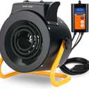 Noarixa Greenhouse Heater with Digital Thermostat, 1500W/750W Electric Grow Tent Heater, IPX4 Waterproof, Overheat Protection, Fast Heating for Patio, Flower Room, Green House, Outdoor, Black