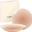 Popilush Nipple Covers for Women - Sticky Bra 2 Pairs - Reusable Silicone Nipple Pasties Waterproof with Travel Case Large (Fits DD-H Cups)