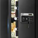 3.3 Cuft Large Fireproof Safes, Security Safe Box Fireproof Waterproof with Digital Keypad, Removable Shelves and Alarm System, Anti-theft Fire Proof Safe for Home Documents, Valuables