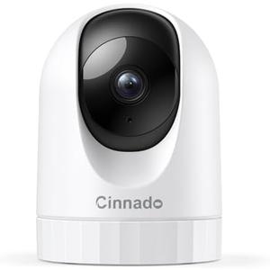 Cinnado Security Camera Indoor-2K 360° WiFi Cameras for Home Security，Pet/Dog/Baby Camera with Phone app, 2-Way Audio, Night Vision, 24/7 SD Card Storage, Works with Alexa & Google Home (2.4Ghz)-D1