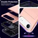 harusaki   iPhone Air Wallet Case with Hidden Card Slot - Wireless Charging Compatible iPhone 17 Air Case with Card Holder for Women and Men (Pink Gold)