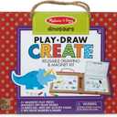 Melissa & Doug Natural Play: Play, Draw, Create Dinosaurs, Drawing Activity Set & Magnet Kit - Reusable Mess-Free Travel Activity Toy for Ages 3+(41 Magnets, 5 Dry-Erase Markers)