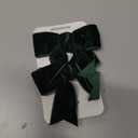 Cute Dark Green Velvet Hair Bow Clips 3" Fall Bowknot Alligator Barrettes Hairpins for Baby Girls, Toddlers, Kids , Teens Christmas Party Dress Accessories Handmade Birthday Gift 2 Pack