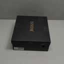 ISNOM Women's Cowgirl Boots Pull On Knee High Boots, Cowboy Western Embroidered Chunky Block Heel Pointed Toes Boots (6, Matte Black)