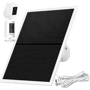 Solar Panel Charger for Ring Camera,10W Solar Charger Compatible with Ring Stick Up Cam Battery and Spotlight Cam Battery, Not for Spotlight Plus/Pro, Barrel DC3.5mm Plug (White)