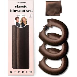 Classic Heatless Curls Overnight Rods No Heat Hair Curlers Curling Iron Jumbo Flexi Rods Large Foam Hair Rollers for Long Short Hair to Sleep in with Satin Scarf Styling Tools Brown