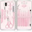 Eyebrow Kit, 17 in 1 Tweezers for Women Facial Hair, Hair Scissors with Comb, Eyebrow Trimmer, Brow Brushes, Hair Tools Travel Bag, Professional Grooming Tweezer Set