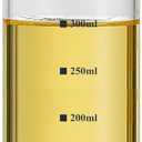 Verdental 10 oz Glass Olive Oil Dispenser Bottle for Kitchen Stainless Steel Cruet Pourer Spout for Oil Vinegar Coffee Syrup Soy Sauce Other Liquids with Non-slip Silicone Ring and Labels (300ml)