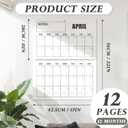 17'' x 22'' Large Print Wall Calendar for Elderly with Note Low Vision Calendar 12 Month Undated Blank Planner Yearly Jumbo Planning Grid Black and White Planner Elderly Gift Reserved Grid