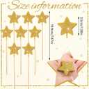 Suzile 60 Pcs Golden Star Floral Pick 8'' Star Centerpiece Table Decor Gold Glitter Craft Stick Sparkly Foam Stem for Floral Arrangement Wreath Wedding Bridal Baby Shower Birthday Stars Arrangement