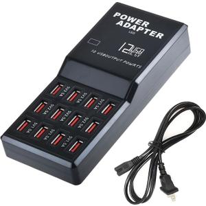 MaxLax USB Charger Station,12-Port 60W Multiple USB Charging Station,Multi Ports Charger Charging for SmartphonesTabletsand Other Devices.