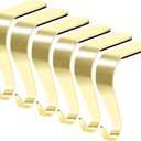 Palonu Christmas Stocking Holders Mantel Stcoking Hangers Metal Hanging Hooks Ornament Hooks Fireplace Hanger Grip for Christmas Decorations (6, Gold)