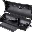 Flemoon [1 Pack] Outdoor Extension Cord Safety Cover with Waterproof Seal, Weatherproof Electrical Connection Box to Protect Outdoor Outlet, Plug, Socket, Christmas Holiday Decoration Light, Black