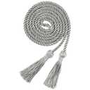 24 pcs Graduation Honor Cords 68" Grad Braided Honor Cord with Tassel Honor Rope Grad Cords Bulk for Graduation Students Bachelor Master Doctoral Gown Grad Decor (Silver)