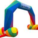 Sewinfla Inflatable Start Finish Line Rainbow Arch 20ft with 240W Blower, Outdoor Inflatable Archway for Party Race Advertising Commerce