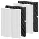 Colorfullife 2 Sets 116130 Replacement Filter H for Winix 5500-2 AM80 Plasmawave Air Purifier, 2 True HEPA Filter and 2 Activated Carbon Filter Combo Pack, Replacement Part 116130
