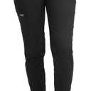 Cherokee Women's Scrub Jogger Pants Modern Classic Fit Mid Rise Bottom with 5 Pockets, Elastic Knit Waistband - WW115 (XX-Small Petite, Black)