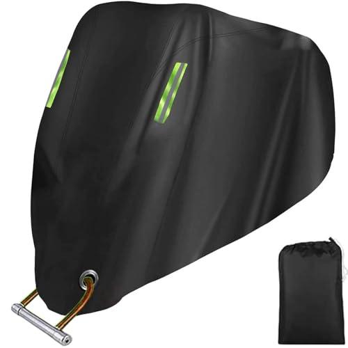 Motorcycle Cover All Season, Universal Weather Quality Waterproof Sun Outdoor Protection Scooter Shelter Tear Proof Night Reflective & Lock-Holes Storage Bag Fits up to 105" Motorcycles Vehicle