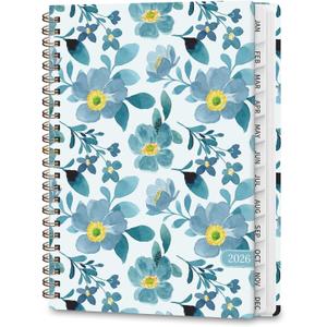 2026 Planner, Weekly and Monthly Academic Planner Calendar (JAN.2026 - DEC.2026), Planning Agenda Book, for Office Desk Accessories and School Supplies, A5(6.3" x 8.5") (Blue Blossoms)
