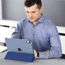 MoKo for iPad (A16) 11th Generation Case 11 Inch 2025, iPad 10th Generation Case 10.9 Inch 2022, Slim Stand Hard PC Translucent Back Shell Smart Cover, Support Touch ID, Auto Wake/Sleep, Navy Blue