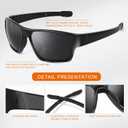 suoso Sports Polarized Sunglasses for Men: TR90 UV400 Protection Sun Glasses Squash Goggles Wrap Around Goggles for Drving