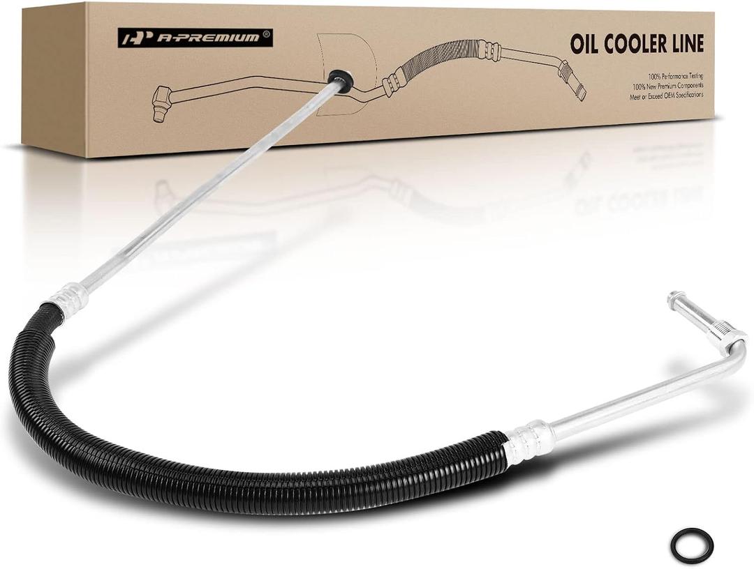 A-Premium Inlet Lower Engine Oil Cooler Line Hose Assembly Compatible with Chevrolet Tahoe GMC Yukon C1500 C2500 Suburban C3500