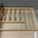 Clikuutory Natural Birch Wood Utensil Drawer Insert Organizer with 10 Compartments, Space-Saving Sturdy Drop-In Cutlery Divider Tray, Kitchen Cabinet Storage for Silverware, Spoons, Forks and Knives