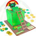RGJ St Patrick's Day Leprechaun Trap Kit for Kids, Wooden DIY Leprechaun Trap Craft Kit to Catch A Leprechaun, St Patrick's Day Decorations for Kids Party Supplies (Finished Painted) (Green)
