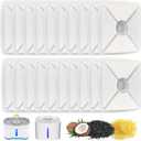 20 Pcs Cat Water Fountain Filters - Pet Water Fountain Filters 3 Triple Filters Replacement with Lonic Resin and Activated Carbon for Square 84oz/2.5L Automatic Pet Fountain Cat Water Fountain