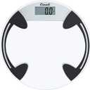 Escali Digital Glass Bath Scale for Body Weight, Bathroom Body Scale, High Capacity of 400 lb, Battery Included, Clear Round Platform