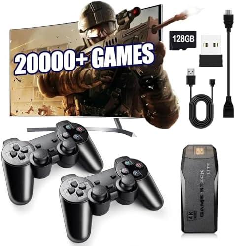 2025 Upgraded Retro Games Console, Video Game Console with 128G Card, Revisit 20000+ Classic Games, Plug and Play Retro Game Stick for TV, Gifts for Kids Adult