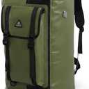 Haimont Dry Waterproof Roll Top Backpack Marine Dry Bag River Pack with Waist Belt Camping Surfing 60L, Army Green/Black