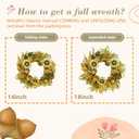 YNYLCHMX 18" Fall Wreaths for Front Door, Artificial Autumn Wreath with Sunflower Pumpkin and Berries for Home Porch Window Wall Farmhouse Decor, Indoor Outdoor, Holiday Decor