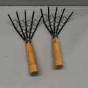 laffoonparts 2 Pcs Claw Rake Hand with Basket, Clamming Claws with Mesh Net Oyster Shell Digging Dig Seafood Clam Scraper Tool Accessories for Beach Clam Scraper