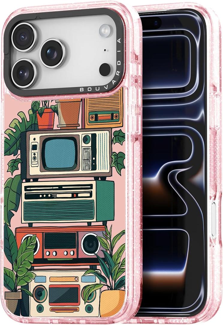 Bouvardia for iPhone 17 Pro Case, Cute Design for Women & Girls, Protective & Aesthetic, Pink Bumper - Home Stereo