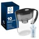 Brita Small 6 Cup Water Filter Pitcher, 1 BritaPlus Filter, Metro, Black 