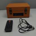 Rechargeable Leather CD Player with Speakers; Bluetooth Transmitter; Festival Gift; BGM Player for Home Dcor (Brown)