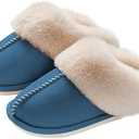 Womens Slippers with Fluffy Fur Soft Memory Foam House Shoes, Christmas Gifts Christmas Slippers for Women Mom Grandma Size 42-43L