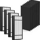 4 HEPA + 8 Carbon Filter, Compatible with Honeywell H Filter, Filters H Compatible with Honeywell HRFH1 HRFH2 Fits Model HPA050, HPA150, HPA060, HPA160, HHT055, HHT155 Series